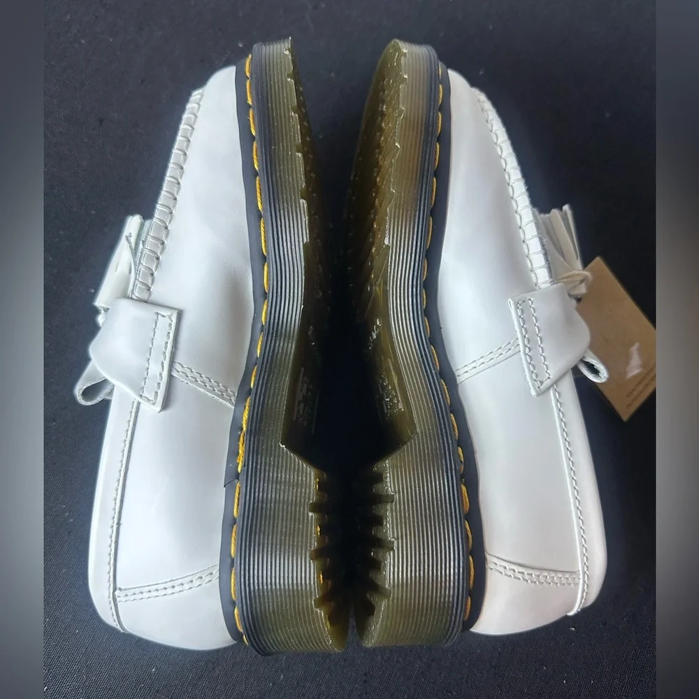 ❗️NEW Dr. Martens AirWair ADRIAN YELLOW STITCH LEATHER TASSEL LOAFERS Size 5 - Picture 6 of 15